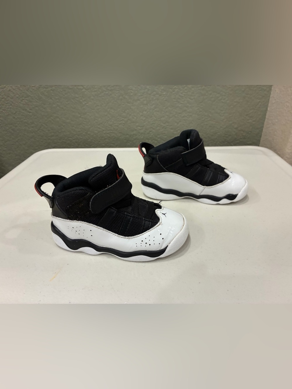 Toddler Baby Nike Air Jordan 6 Rings White Black Sneakers Shoes323420 067 Sz 8C
